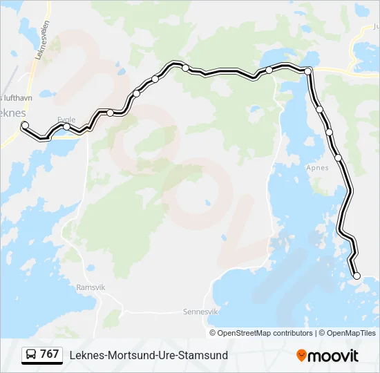 767 Bus Line Map