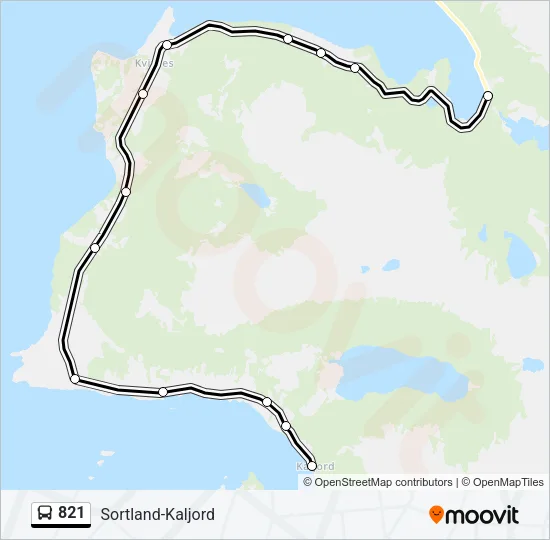 821 Bus Line Map