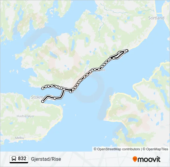 832 Bus Line Map