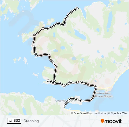 832 Bus Line Map