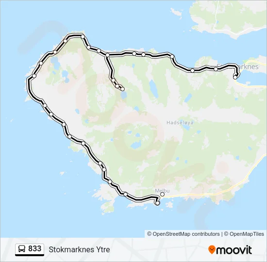 833 Bus Line Map