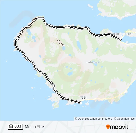 833 Bus Line Map