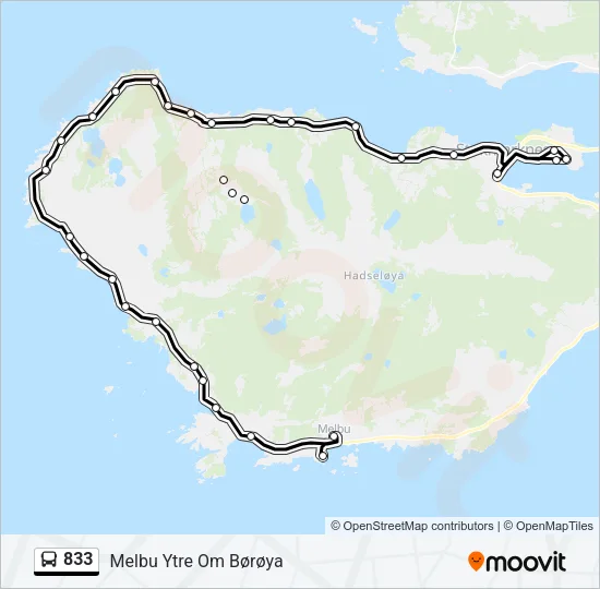 833 Bus Line Map