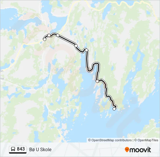 843 Bus Line Map