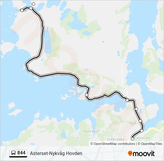 844 Bus Line Map