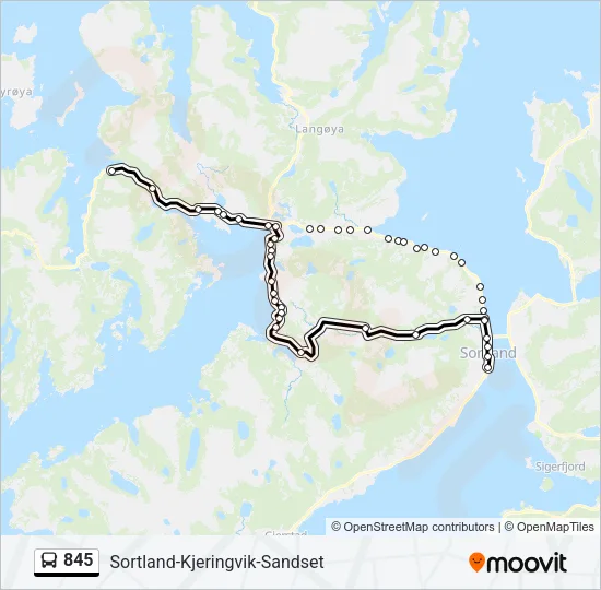 845 Bus Line Map