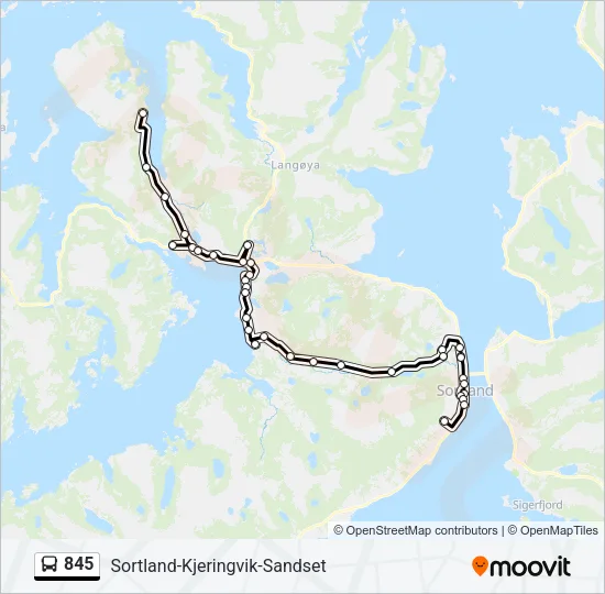 845 Bus Line Map