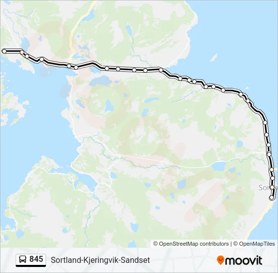 845 Bus Line Map