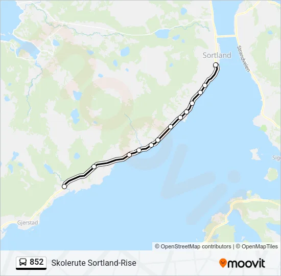852 Bus Line Map