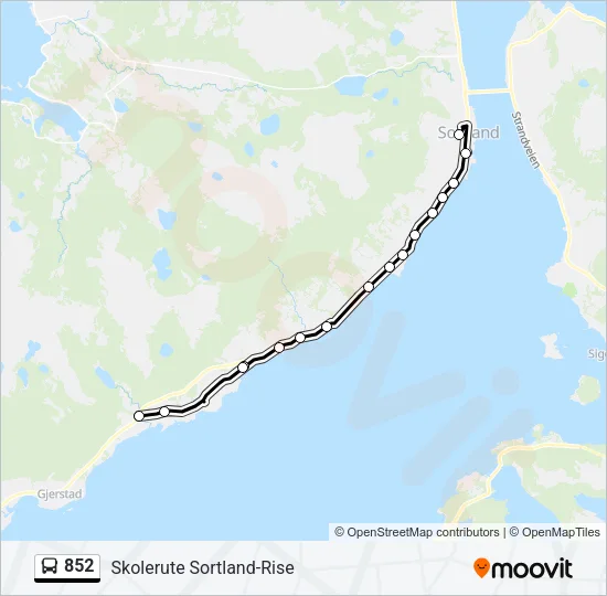 852 Bus Line Map