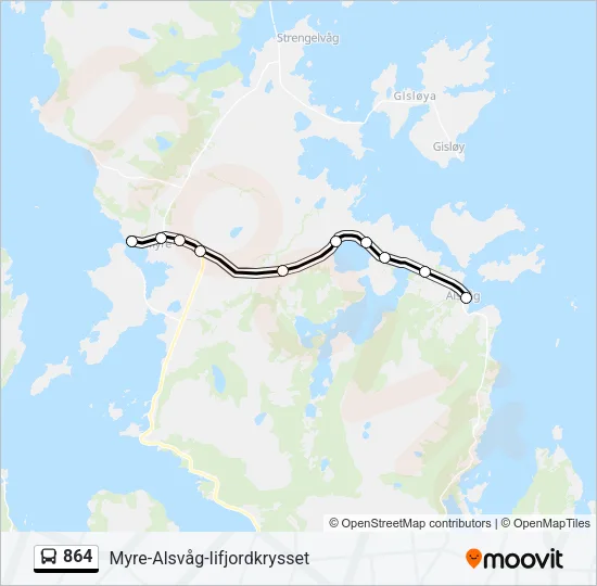 864 Bus Line Map