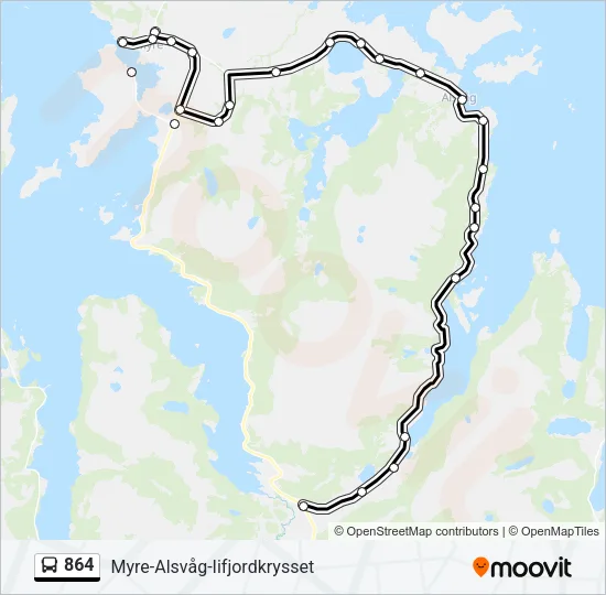 864 Bus Line Map