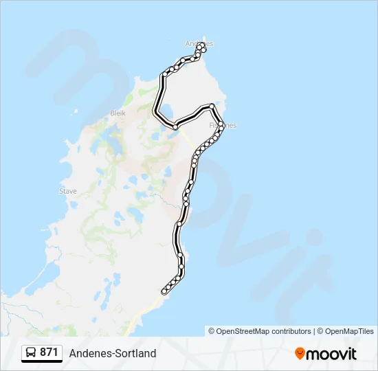871 Bus Line Map