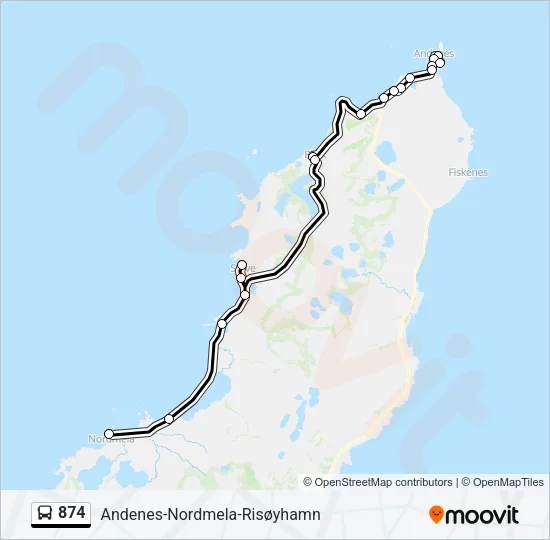 874 Bus Line Map