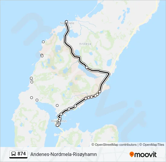 874 Bus Line Map