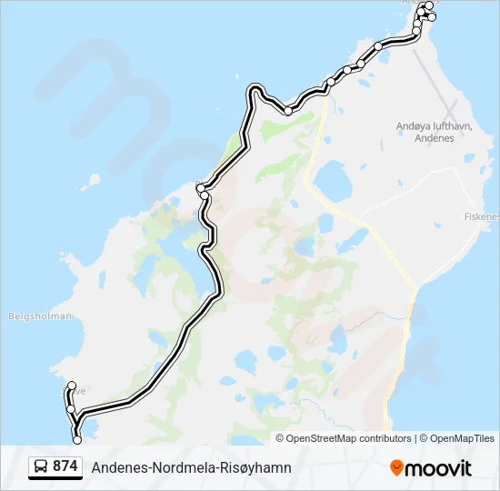 874 Bus Line Map