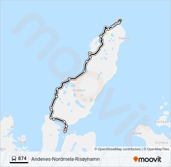 874 Bus Line Map