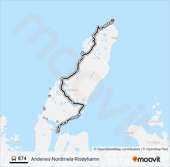 874 Bus Line Map