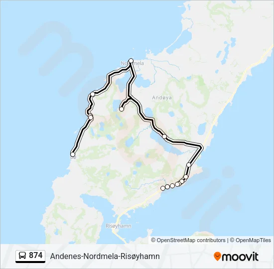 874 Bus Line Map