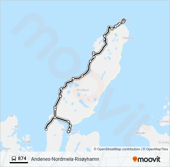 874 Bus Line Map