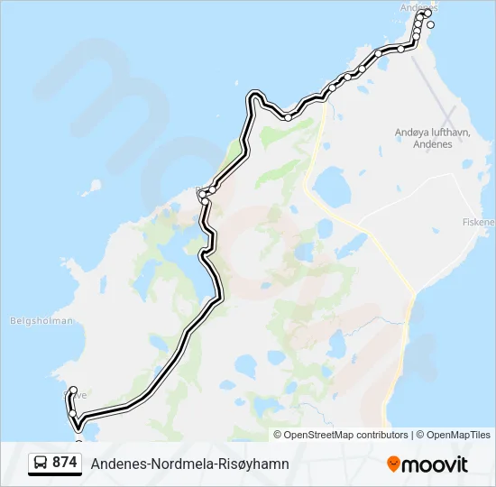 874 Bus Line Map