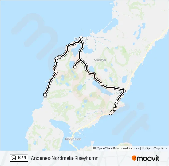 874 Bus Line Map