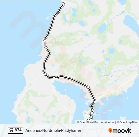 874 Bus Line Map