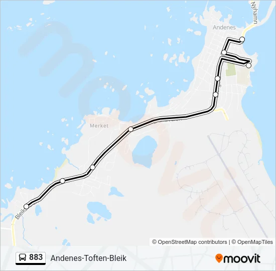 883 Bus Line Map