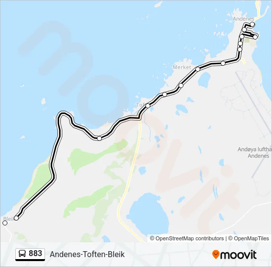 883 Bus Line Map