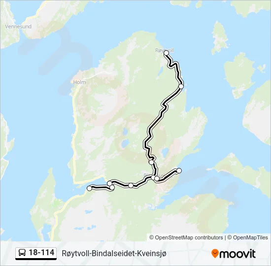 18-114 Bus Line Map