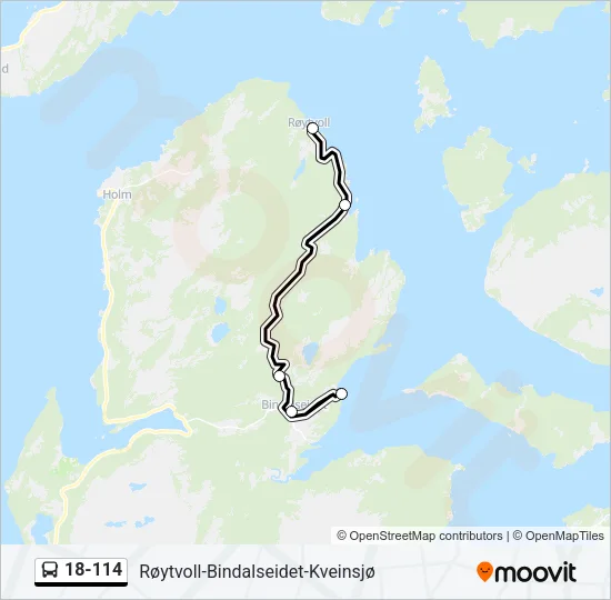 18-114 Bus Line Map