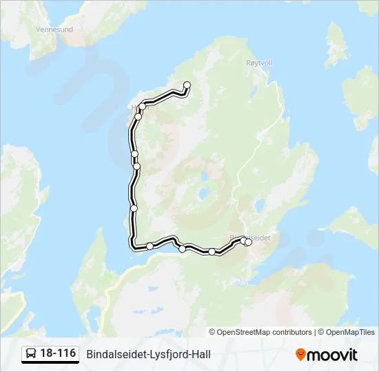 18-116 Bus Line Map