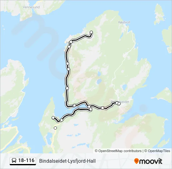 18-116 Bus Line Map