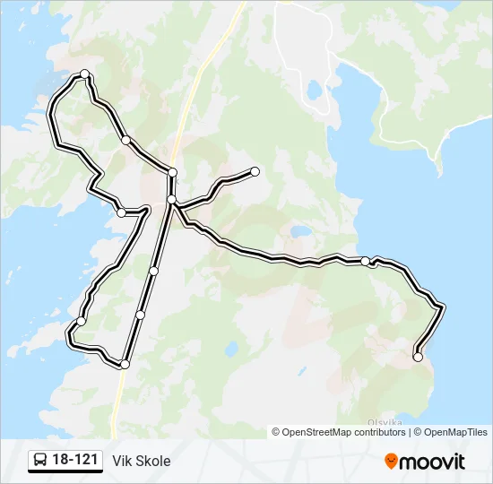 18-121 Bus Line Map