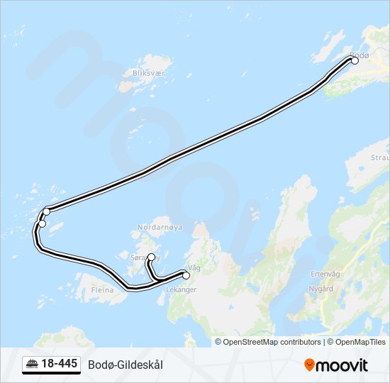 18-445 ferje Linjekart