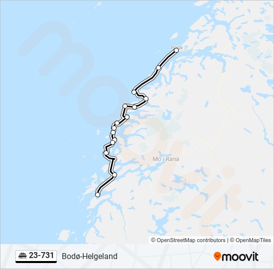 23-731 ferje Linjekart