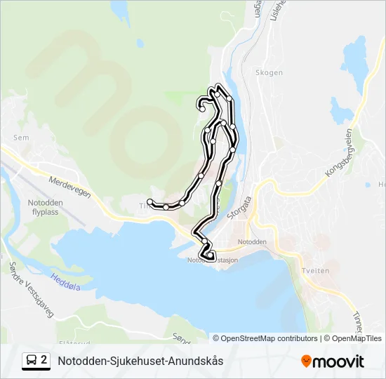 2 Bus Line Map