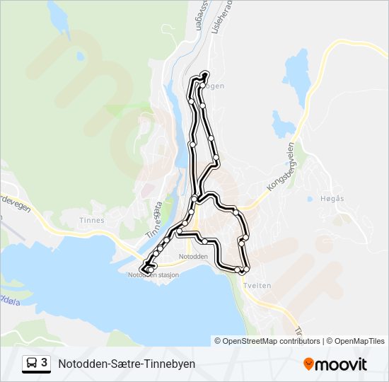 3 Bus Line Map