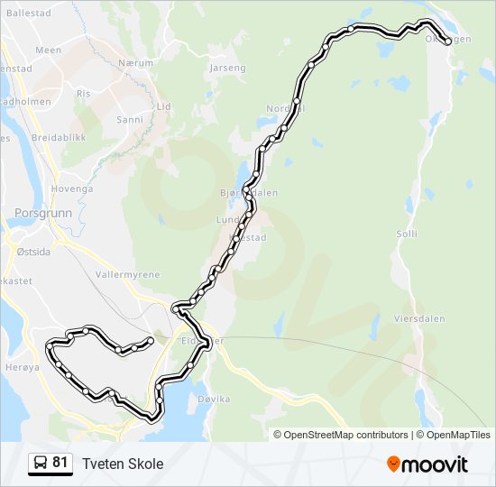 81 bus Line Map