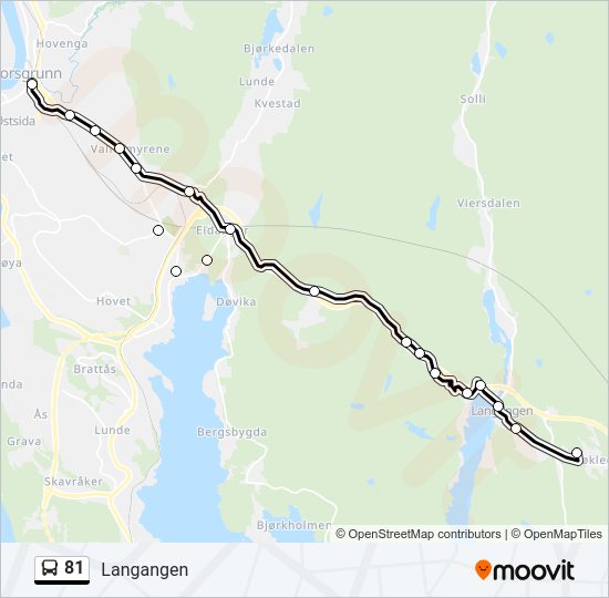 81 bus Line Map