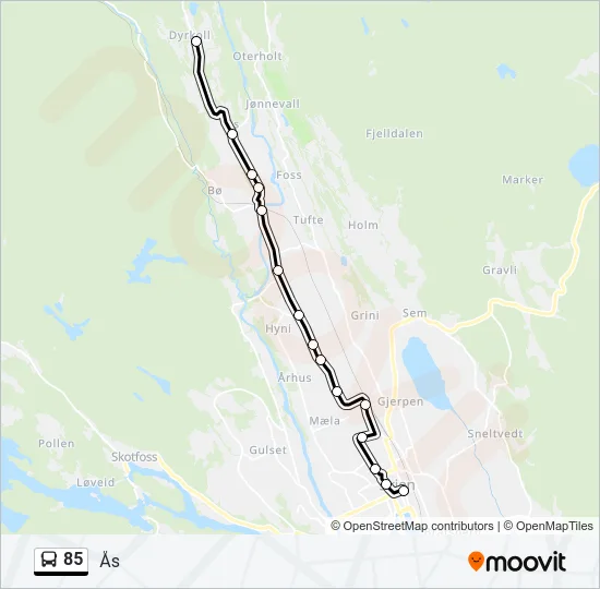 85 Bus Line Map