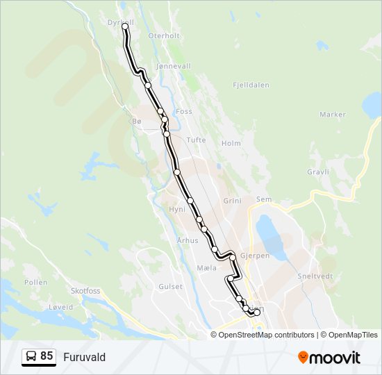 85 Bus Line Map