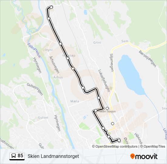 85 Bus Line Map