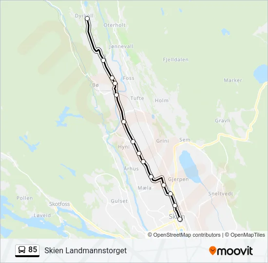 85 Bus Line Map