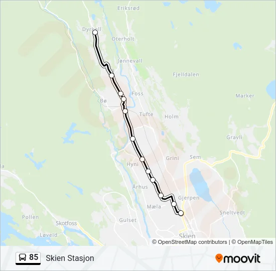 85 Bus Line Map