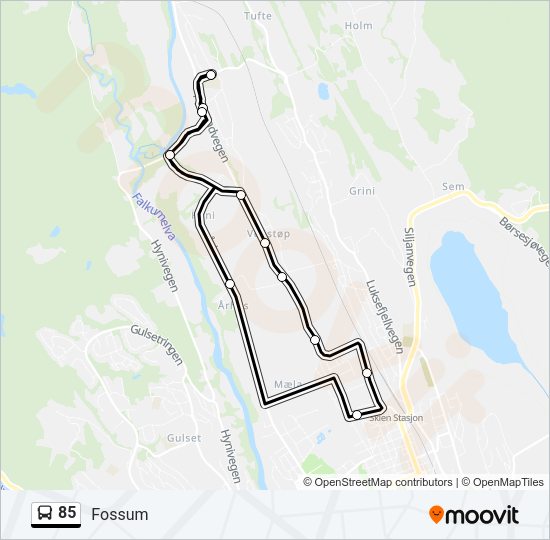 85 Bus Line Map