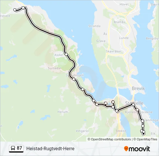 87 Bus Line Map