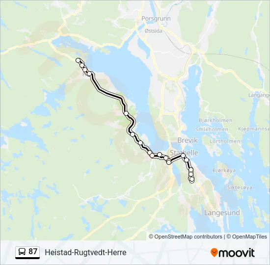 87 Bus Line Map