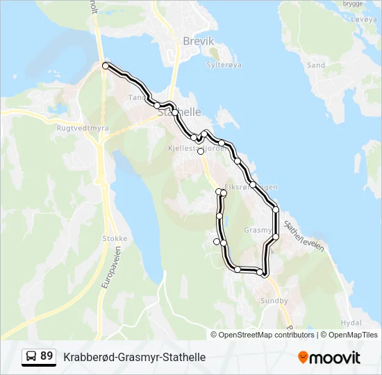 89 Bus Line Map