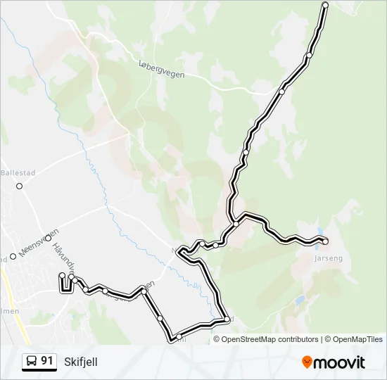 91 Bus Line Map